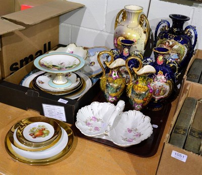 Lot 1052 - A quantity of Continental and English porcelain including Flight, Barr & Barr, Coalport,...