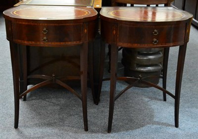 Lot 1089 - Pair of oval side tables