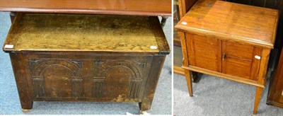 Lot 1098 - A small coffer together with a bedside cabinet