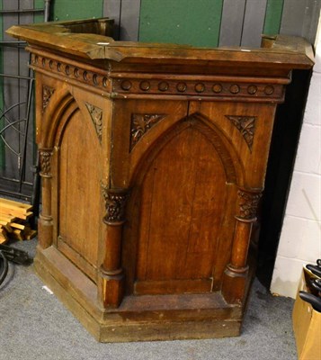 Lot 1108 - An early 20th century oak Gothic revival pulpit