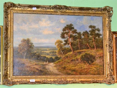 Lot 1151 - C Leader (19th/20th century) Figures on a country path, signed, oil on canvas