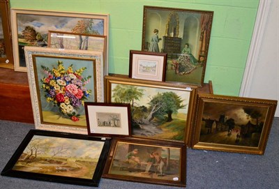 Lot 1165 - Rosemary Brown, still life of summer flowers, oil on board; together with three further oils by...