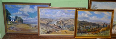 Lot 1193 - R C D Lowry (20th century) three landscape oils on board, each signed and framed