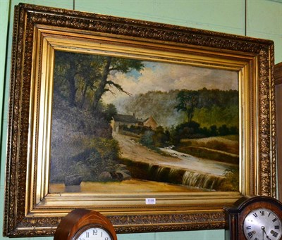 Lot 1198 - British School, late 19th century, river landscape, oil on canvas