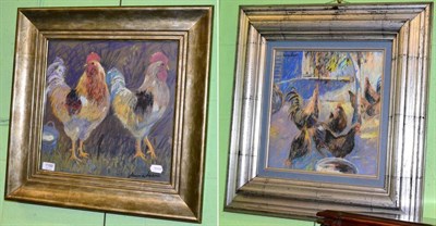 Lot 1199 - Spanish School (Contemporary) ";El Gallinero";, indistinctly signed, pastel, together with a...