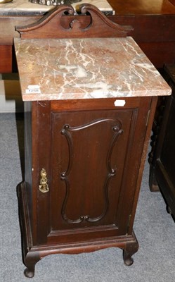 Lot 1258 - A French marble topped pot cupboard