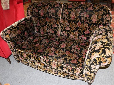 Lot 1264 - A Victorian floral upholstered drop end sofa