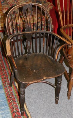 Lot 1267 - A Windsor armchair with a crinoline stretcher