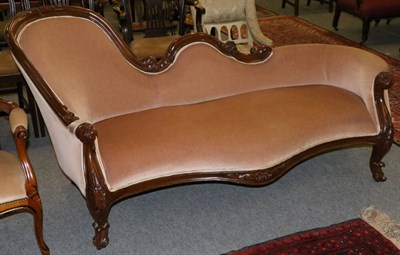 Lot 1310 - A reproduction mahogany framed sofa