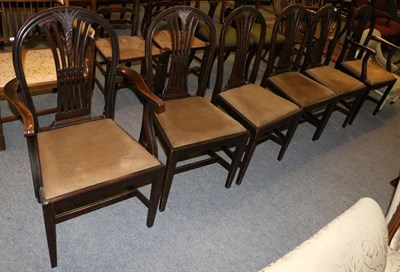 Lot 1313 - A set of six George III style dining chairs comprising four dining chairs and two carvers