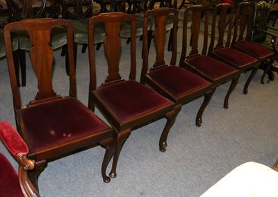 Lot 1319 - A set of six Queen Anne style dining chairs