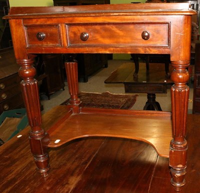 Lot 1326 - Mahogany side table with leather top