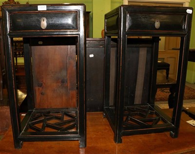 Lot 1337 - A pair of modern Chinese bedside cabinets