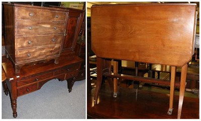 Lot 1341 - A mahogany washstand, a commode, pot cupboard and a Sutherland table (4)