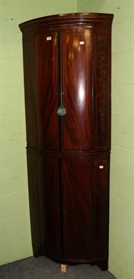 Lot 1360 - Bow front standing corner cupboard