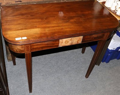 Lot 1375 - A 19th century mahogany D-end fold over tea table