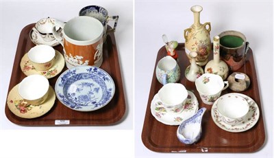 Lot 66 - Miscellaneous ceramics including a pair of Royal Worcester cups and saucers and three vases etc (on