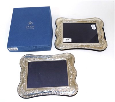 Lot 87 - A pair of Carrs silver mounted frames