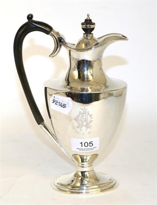 Lot 105 - Silver hot water pot