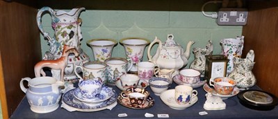 Lot 156 - A quantity of 19th century mixed ceramics including Staffordshire, Royal Crown Derby etc