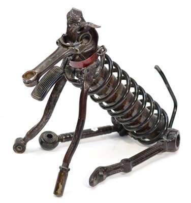 Lot 1064 - Mickey Bolton (b.1956) 'Alfa Dog' Metal Dog Sculpture, made from recycled Alfa Romeo car parts,...