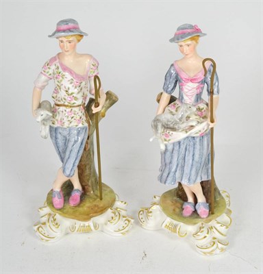 Lot 7 - A pair of Royal Crown Derby figures, shepherd and shepherdess, each signed J Griffiths, each 24.5cm