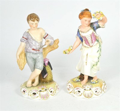 Lot 8 - Two Royal Crown Derby figures of the seasons, Summer signed J Griffiths, 23cm and Spring signed M.E