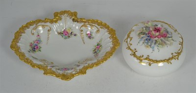 Lot 13 - A Royal Crown Derby floral encrusted gilt highlighted box and cover together with a Royal Crown...