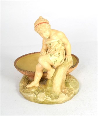 Lot 24 - A Royal Worcester figural dish by James Hadley, shape number 1247, with impressed signature and...