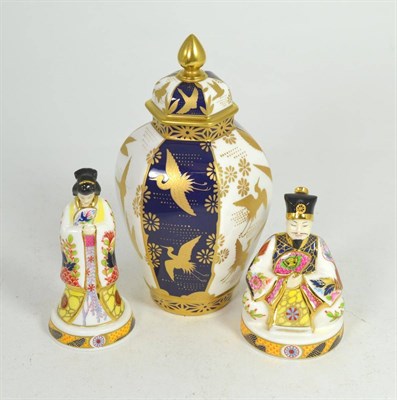 Lot 32 - Two modern Royal Worcester figures, emperor and empress together with a modern Royal Worcester...