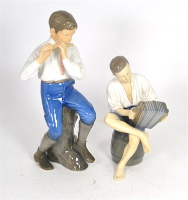 Lot 44 - Two Bing & Grondahl  figures, 'Merry Sailor'  and 'Flute Player' by Ingeborg Plockross...