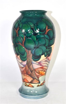 Lot 64 - A Moorcroft Mamoura pattern vase, with painted and impressed marks to base, 33cm