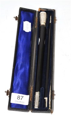 Lot 87 - A silver mounted conductors baton in fitted case
