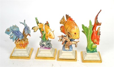 Lot 103 - A set of of four Capodimonte fish models