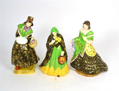Lot 121 - Three Tuscan figures; Lady Grace, Sweet Hortense, Squire's Daughter each potted by plant and...