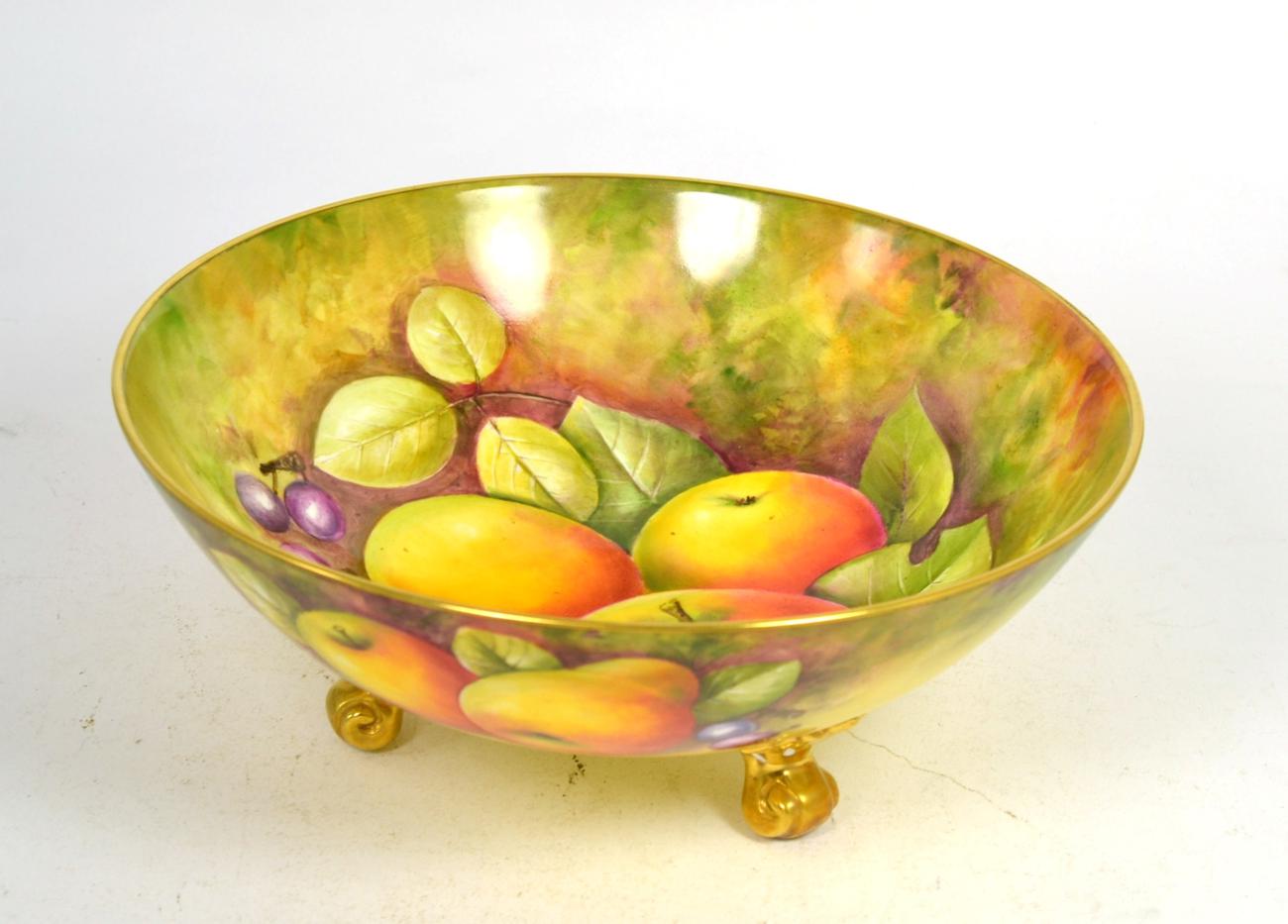 Lot 125 - A Coalport fruit painted bowl signed N.Lear