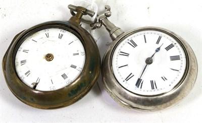 Lot 169 - A silver pair cased verge pocket watch, gilt fusee movement signed Wm Mathews, London, diamond...