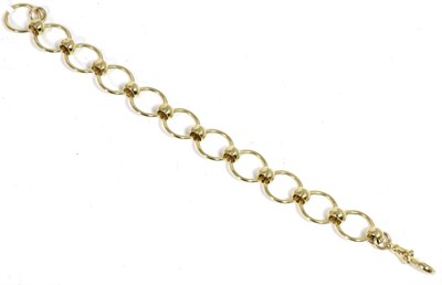 Lot 177 - A 9 carat gold hoop link bracelet, length 19.5cm