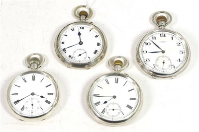 Lot 194 - Two silver open faced keyless pocket watches, signed M Wehrly & Co, York and J W Benson,...