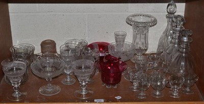 Lot 252 - 19th century glassware including; celery vase rinsers, cranberry etc