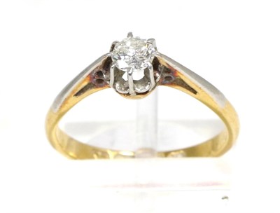 Lot 258 - A 22 carat gold solitaire diamond ring, an old cut diamond in a claw setting, to an extended...