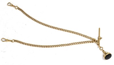 Lot 265 - A watch chain with attached fob, 625 15 for 15 carat gold