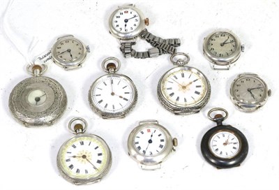 Lot 276 - Four ladies fob watches, three cases stamped 935 and 925 and the other with a London hallmark,...