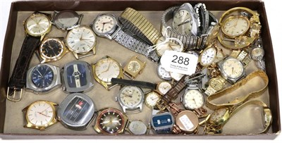 Lot 288 - A quantity of gents and ladies wristwatches, comprising of, eighteen gents wristwatches signed...