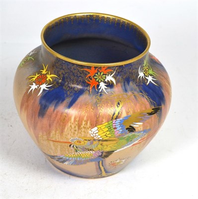 Lot 319 - A Carlton Ware vase, bird and foliate design, 15cm high