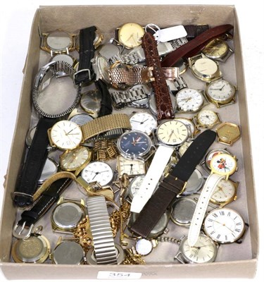 Lot 354 - A quantity of gents and ladies wristwatches, comprising of, thirty eight gents wristwatches...