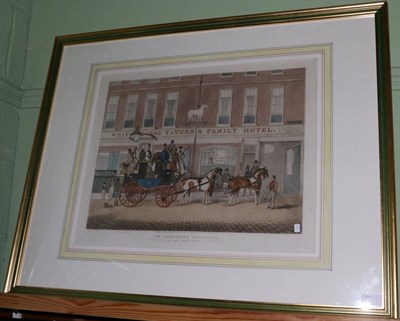 Lot 1024 - James Pollard (British, 1792-1867)  ";The Cambridge Telegraph, Starting from the White Horse,...