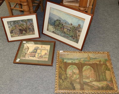 Lot 1034 - J H Blakely, Knaresborough, oil on canvas, signed lower left; together with three watercolours...