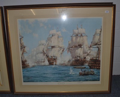 Lot 1035 - After Montague Dawson, four identical limited edition prints, The Battle of Trafalgar, each...