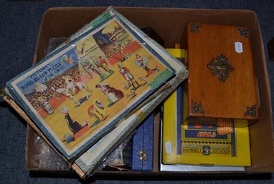 Lot 1067 - Miscellaneous including bibles, various boxes, ceramics, puzzles, postcards etc (qty)